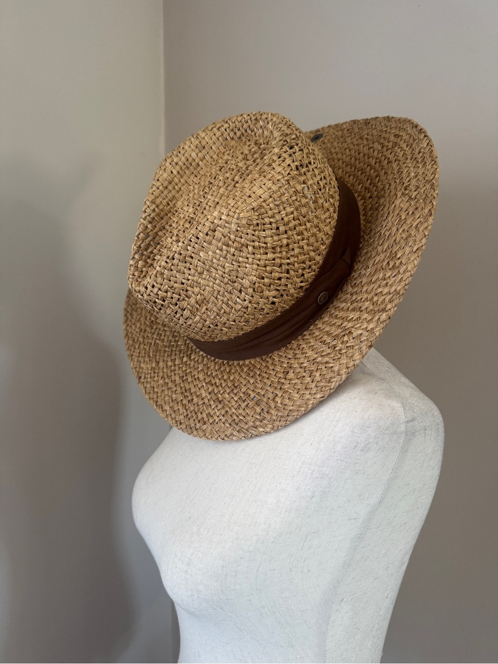 Peter Grimm Howel Resort Hat Wide Brim Straw Fedora Sun Hat O/S